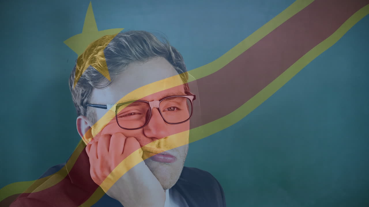 콩고 민주 공화국의 발: 손에 머리를 고 있는 남자