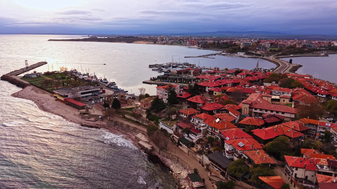 Breathtaking aerial view of Nesebar in Bulgaria showcasing coastal beauty