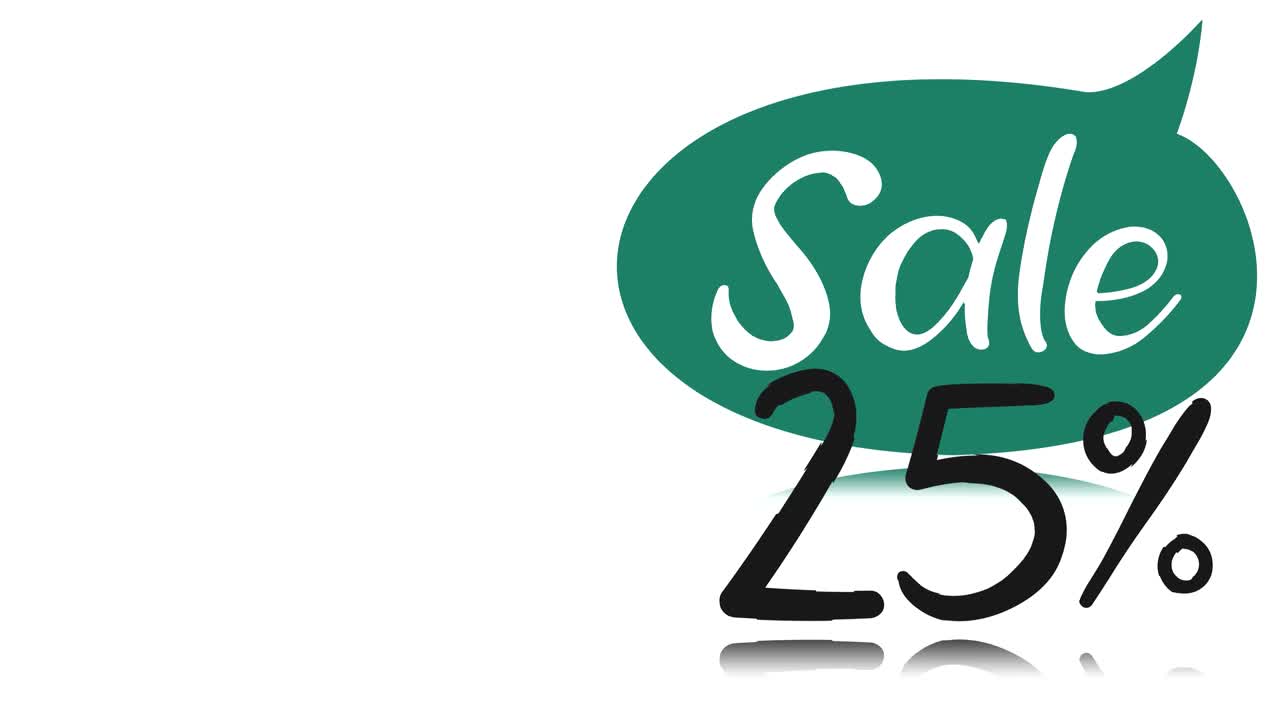 animation. advertising banner, poster. Speech bubble with inscription SALE, discount 25 percents, on white background. for online stores, sales, social networks, different internet platforms