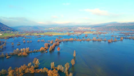 Aerial-4K-drone-footage-of-a-Planina-plain-,-Slovenia