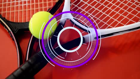 animation of scope scanning over tennis rackets