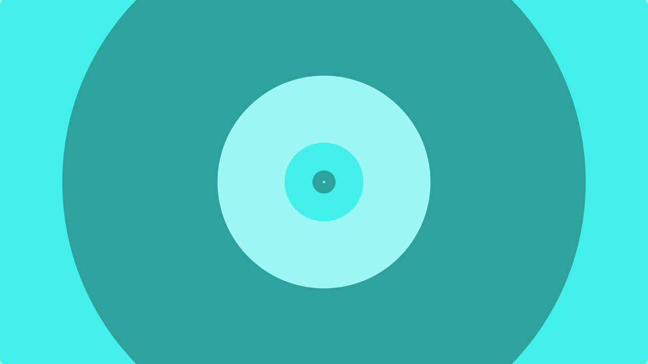 Optical illusion circle shape animated background motion design graphic tunnel visual effect colour teal aqua