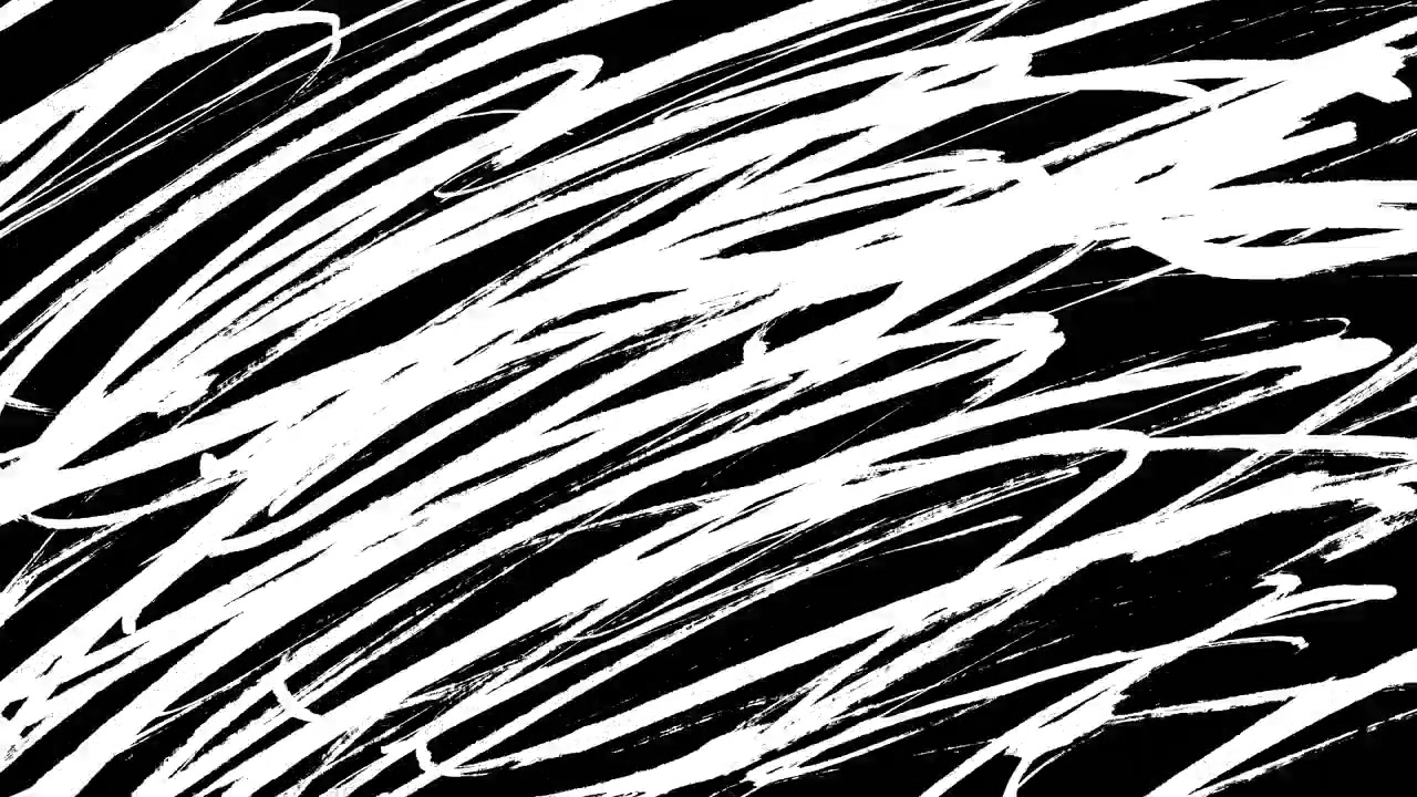 Linee Scarabocchiate Bianche Astratte Animate su Sfondo Nero