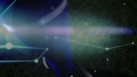 animation of networks of connections over football player