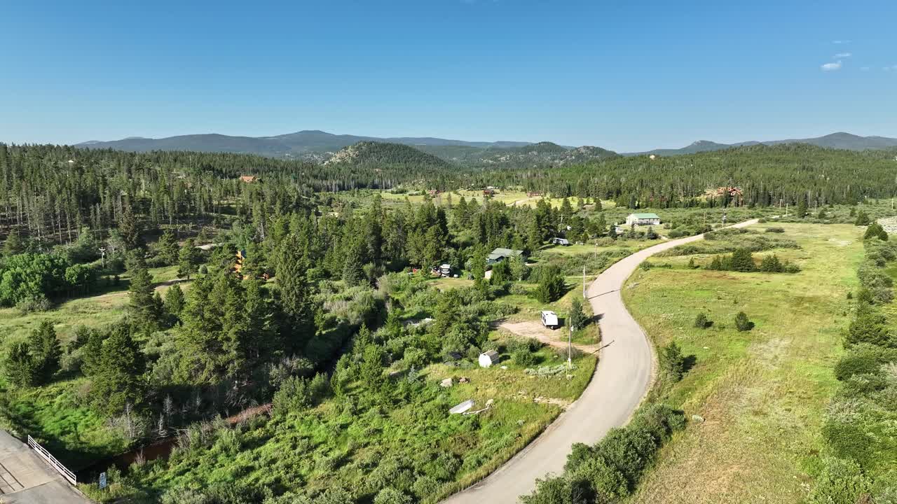 Crystal Mountain Colorado Red Feather community in Larimer County Drone flight 4k