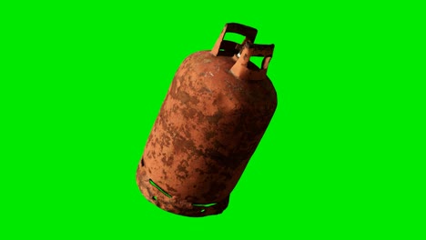 old gas balloon on green chromakey background