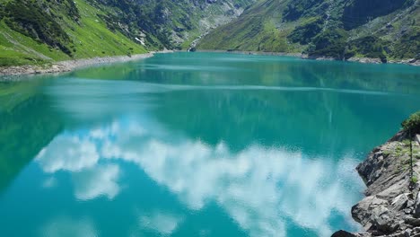 landscape of the lake barbellino an alpine artificial lake. italian alps. italy