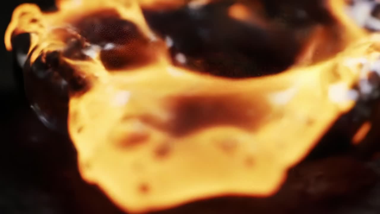 Melting Amber Substance in Slow Motion Reveals Intricate Patterns and Textures