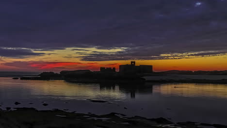 sunset to nighttime time lapse along the coast of morocco