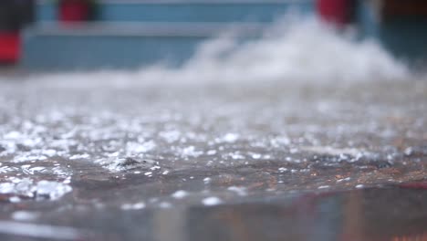 close-up of water splashing and bubbling