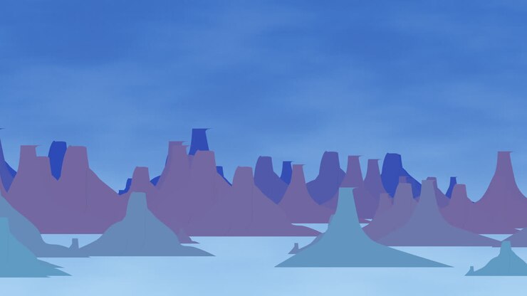 Cartoon animation background with mountain and clouds 3