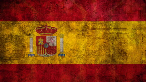 animation of black shapes moving over flag of spain