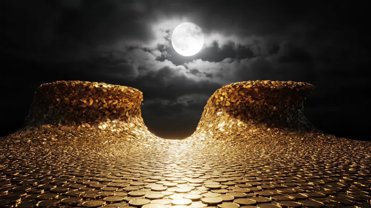 Golden Coins and Moonlit Wealth