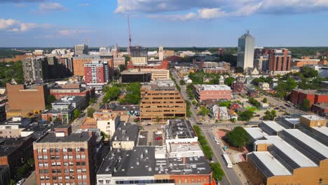 downtown ann arbor with tower plaza and federal bureau of investigation buildings, michigan, usa