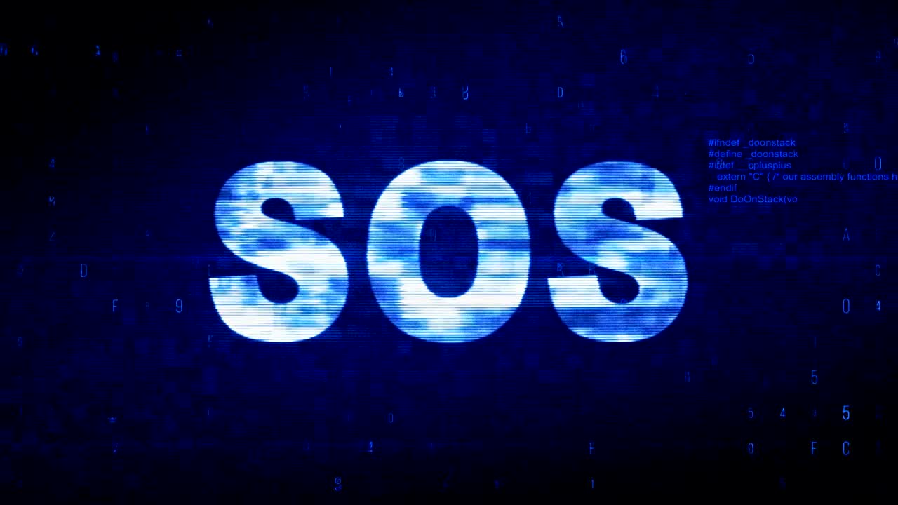 소스 텍스트 디지털 노이즈 트이치 글리치 왜곡 효과 오류 애니메이션