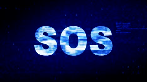 s.o.s. texto ruido digital sacudida glitch distorsión efecto error animación