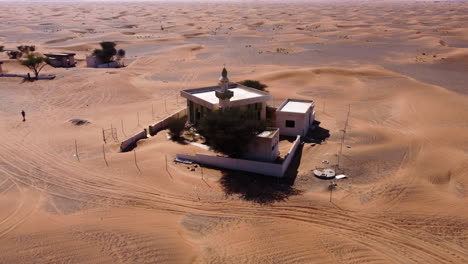 mosque in abandoned village al madam, uae desert