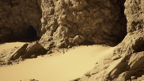 massive rock formation amid desert