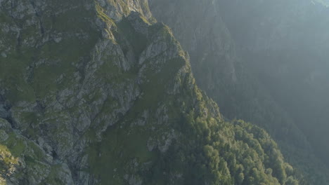 aerial fly over high mountain