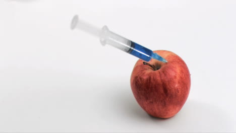 red apple in super slow motion being modified