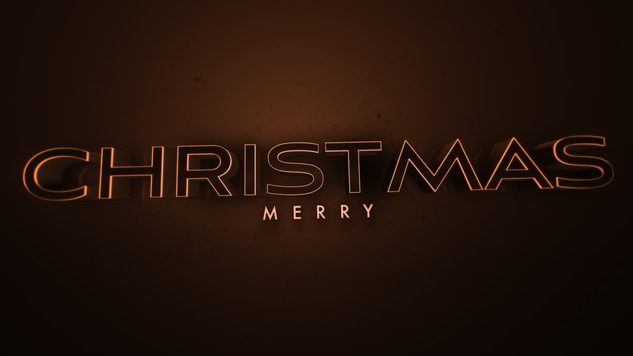 Dark monochrome Merry Christmas text on brown gradient