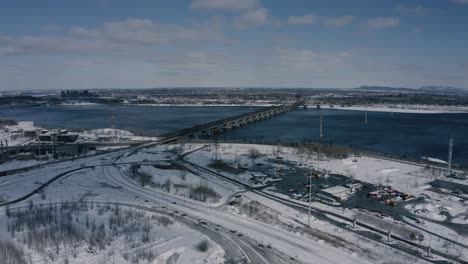 4k invierno ciudad industrial puente carretera parque seq 003-005