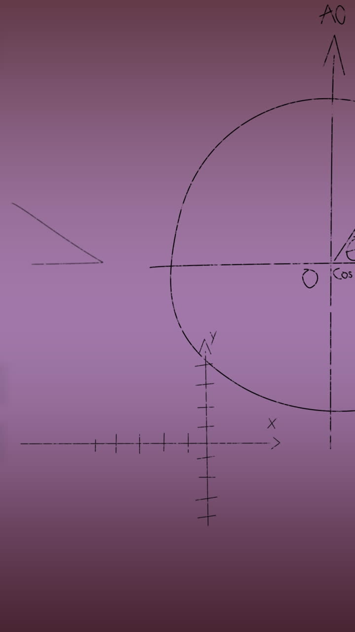 animación de ecuaciones matemáticas sobre un fondo rosa