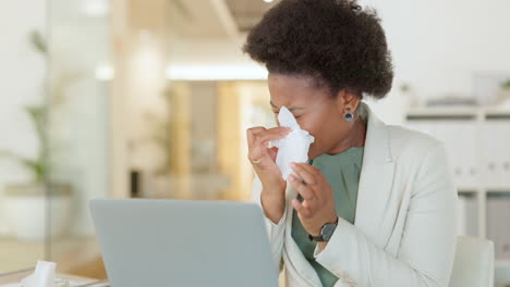 professional worker suffering from flu symptoms