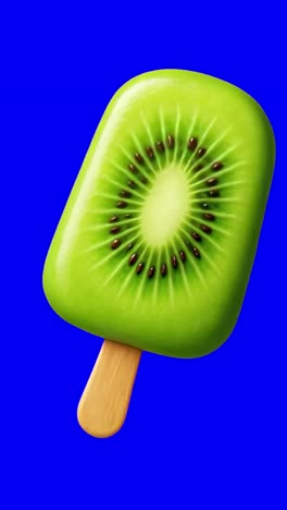 kiwi popsicle animation, transparent 4k video, green screen