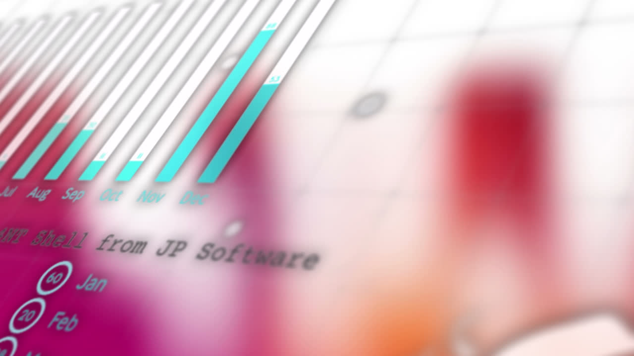 색, 빨간색 및 오렌지색 배경에 그래프의 애니메이션