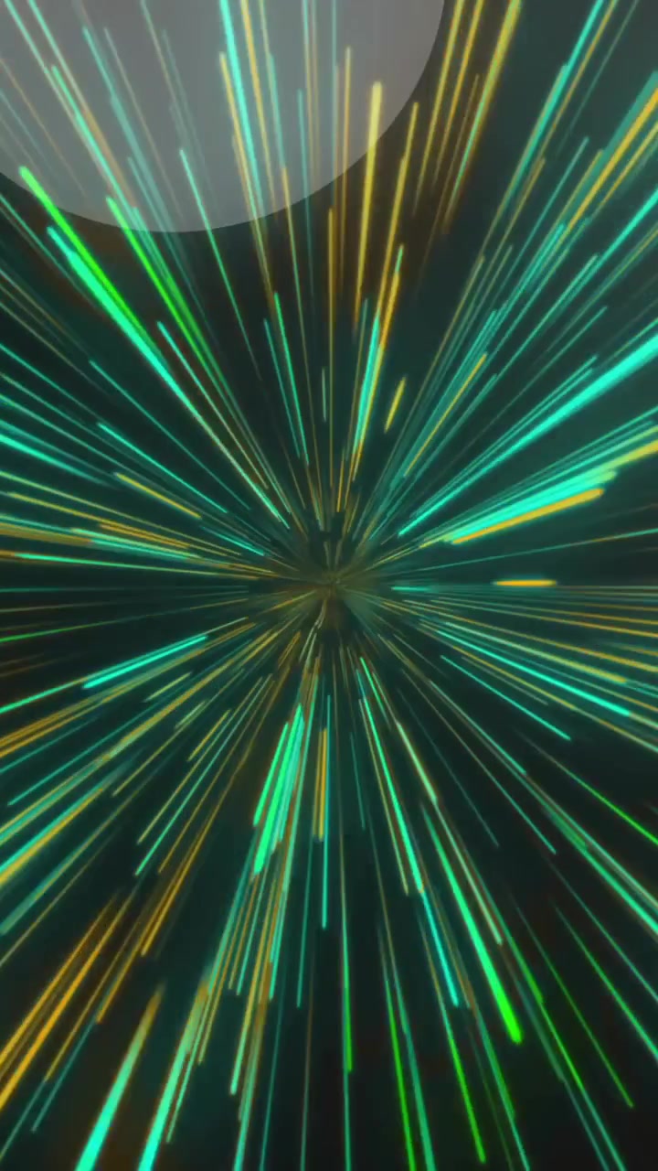 Strisce di luce colorate che si irradiano verso l'esterno su sfondo di animazione astratta
