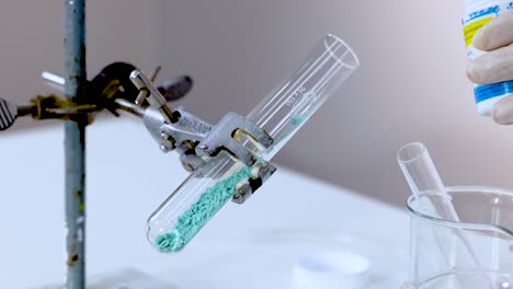 chemical reaction in a laboratory setting