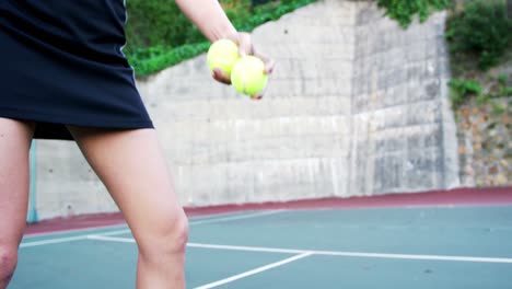 active sportswoman playing tennis