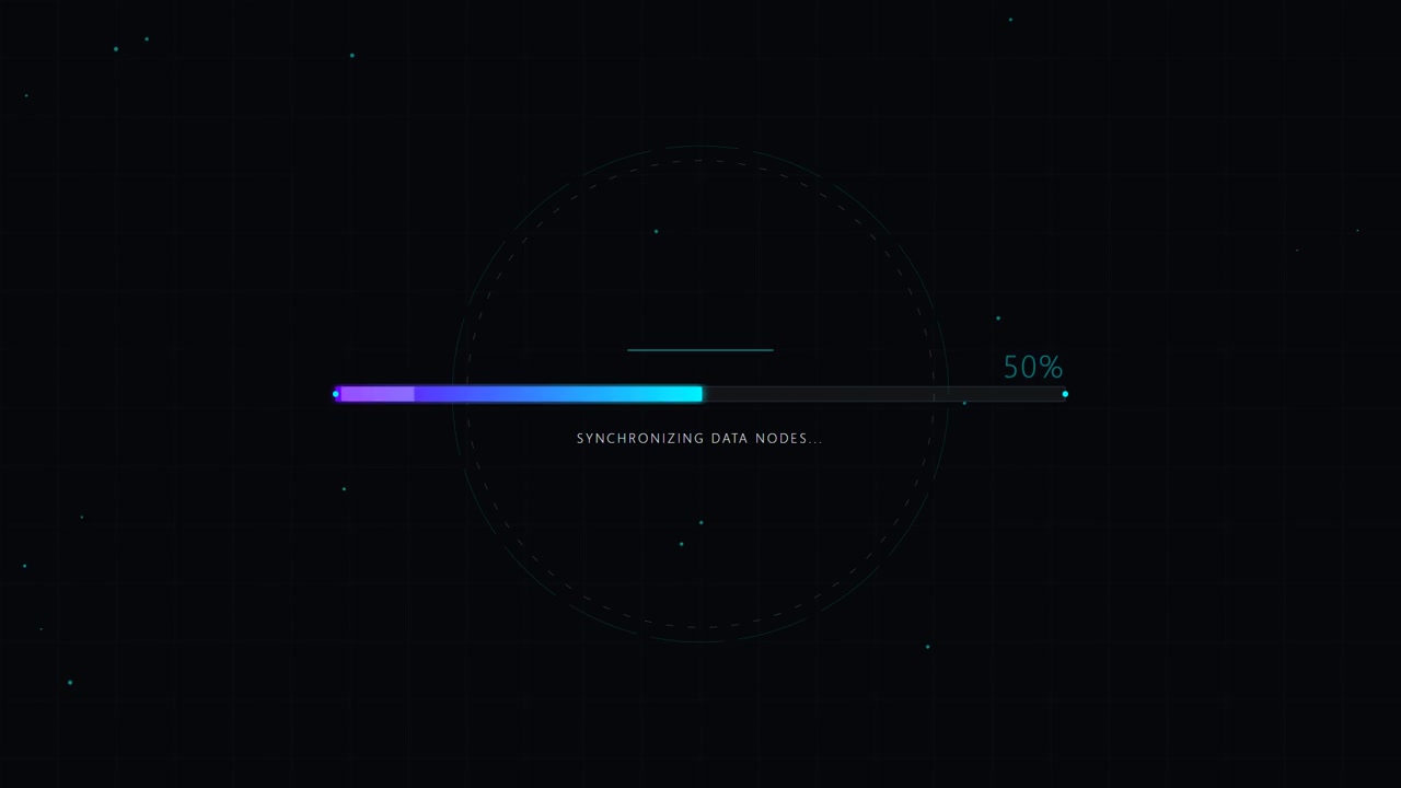 Digital Loading Progress Bar with Futuristic Interface