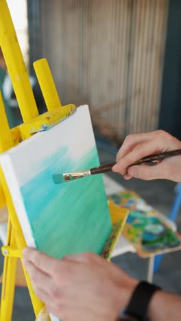 sesión de pintura al aire libre