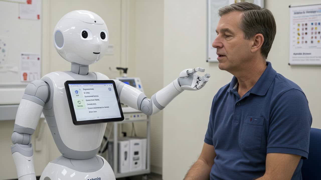 Engaging Interaction: A Humanoid Robot Communicating with a Human in a Clinical Setting, Demonstrating Advances in Robotics and Human-Robot Collaboration