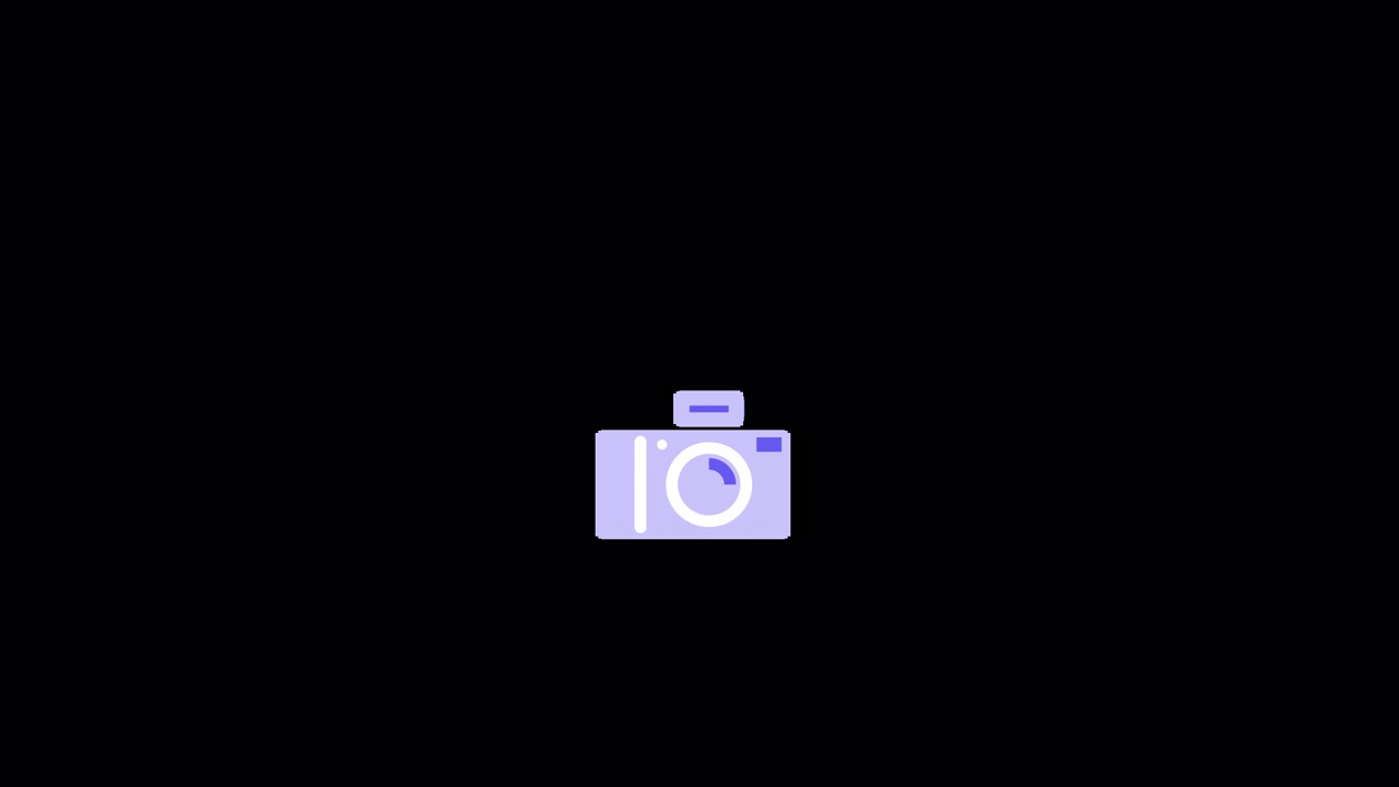 Animated Camera Icon with Pulsing Effect on Black Background