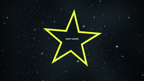 happy easter with yellow star in galaxy