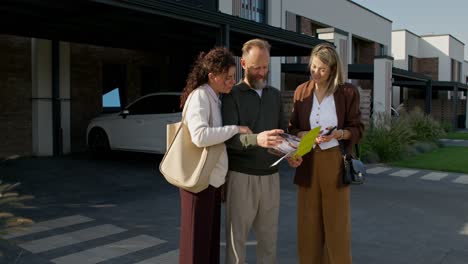 family discussing house plans