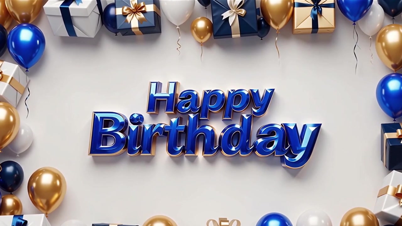 Sfondo di compleanno con palloncini e regali
