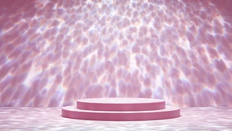 fondo de ondas rosadas etéreas con plataforma central