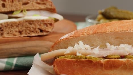 herring sandwich with pickles