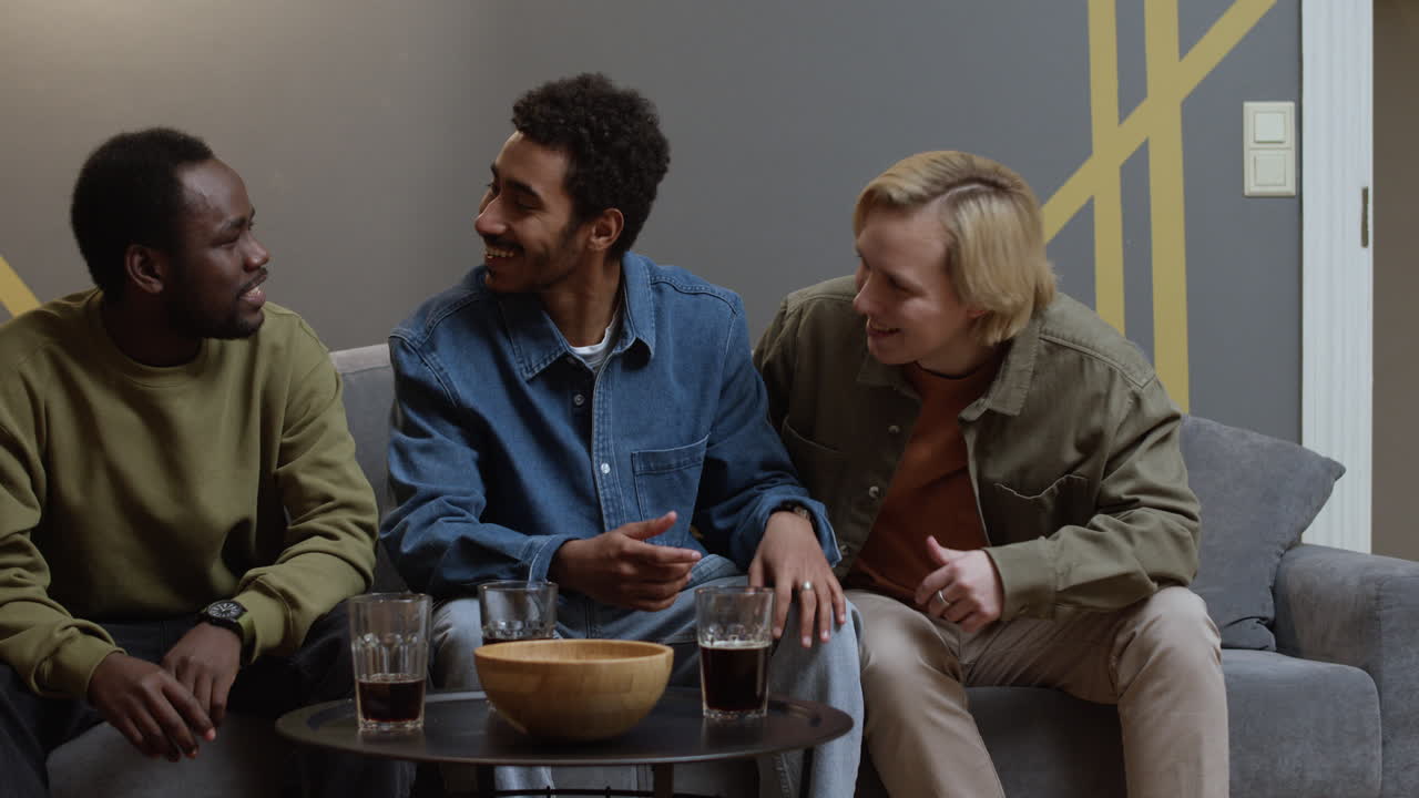 Meeting of friends in an apartment