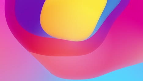 abstract modern colorful wavy looped 4k 3d animation background in bright blue orange and red colors