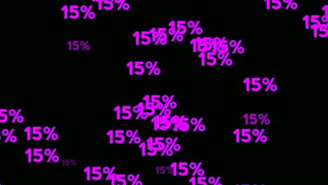 15-Prozent-Neon-Zahlenzeichen-Symbol-Moderne-Animationsgrafiken-Auf-Schwarzem-Hintergrund,-Leuchtend-Und-Glänzend-Für-Videoelemente-Geschäftskonzept