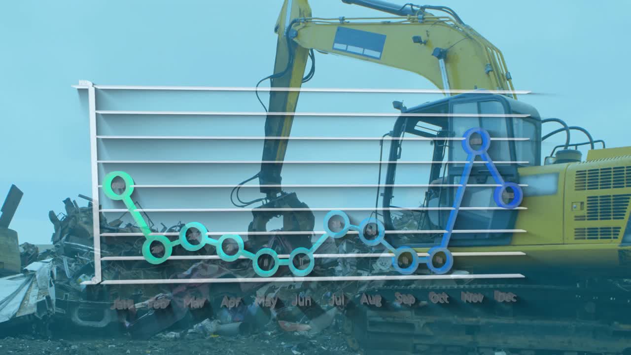 쓰레기 매립장 위의 데이터 처리 애니메이션