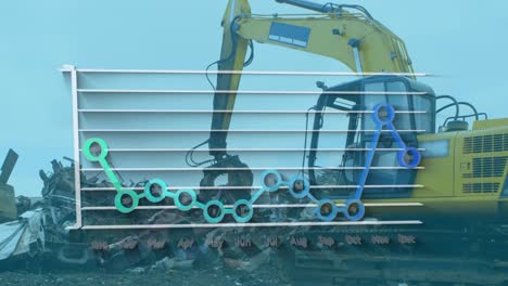 animación del procesamiento de datos sobre el vertedero de basura