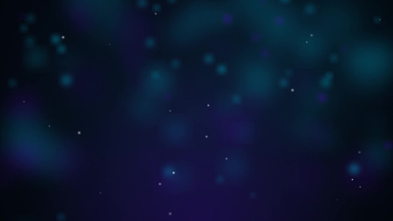 Abstract Motion Background with Floating Blue Particles and Bokeh