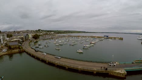 penzance harbour, dock, boats and yachts and the bridge to the dry dock in the beautiful picturesque area of cornwall, popular with holiday makers