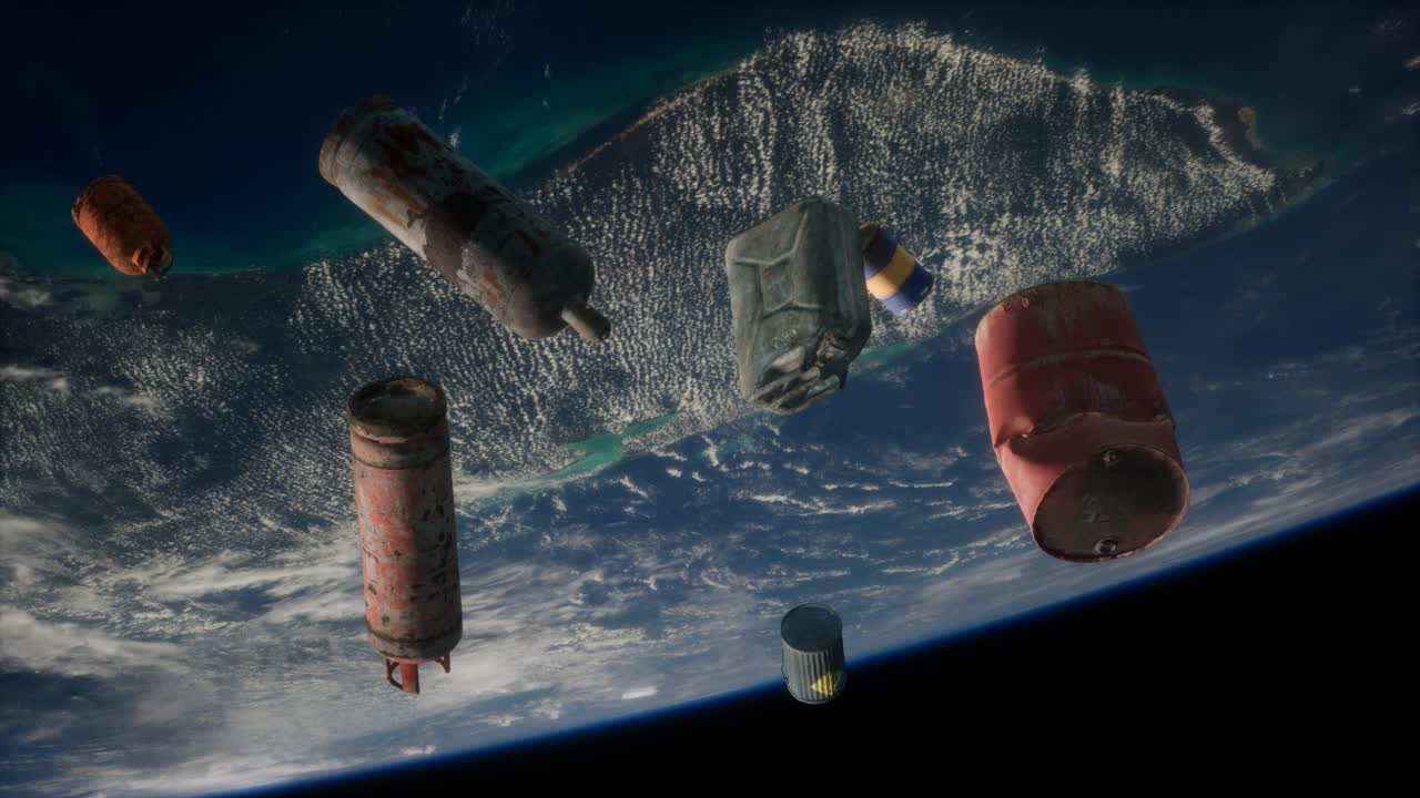 poluição da atmosfera do planeta terra e do espaço